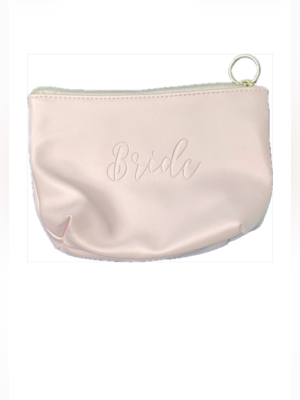 Blush Pink Bride Cosmetic Bag Polyester Vegan Wedding Accessories Bag